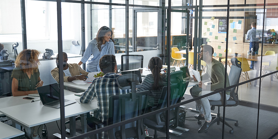 women on desk